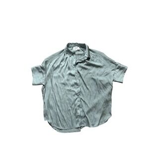 SUD express Button Down Shirt Top Womens Size T1 Light Green Relaxed Fit